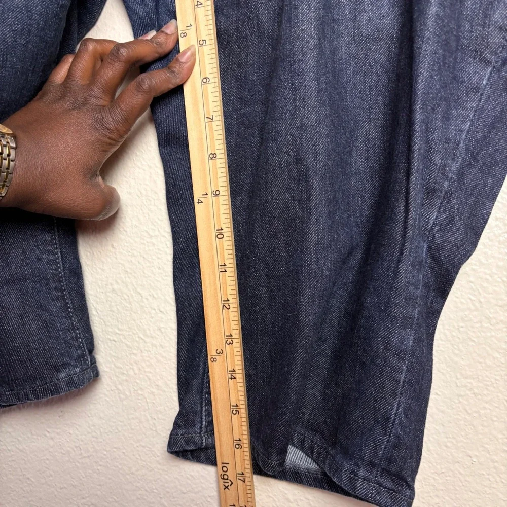 Old Navy Womens 20 Dark Wash Denim Bermuda Shorts Long Jorts Plus Size Stretch